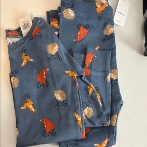 Blue Pajama Set with Animal Print